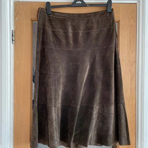 Monsoon Genuine Suede Leather Skirt . Size 16